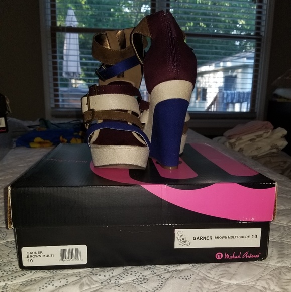 Michael Antonio Shoes - Suede Sandal Wedges